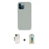 MARSİLYAN™- iPhone 12 Pro Kılıf Zirve Modern Özel Seri - Siyah Polymer Nano Ekran Koruyucu + Shine Kamera Lens - GD