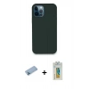 MARSİLYAN™- iPhone 12 Pro Kılıf Zirve Modern Özel Seri - Siyah Polymer Nano Ekran Koruyucu + Shine Kamera Lens Koruma Cam - MI