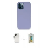 MARSİLYAN™- iPhone 12 Pro Kılıf Zirve Modern Özel Seri - Siyah Polymer Nano Ekran Koruyucu + Shine Kamera Lens - GS