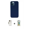 MARSİLYAN™- iPhone 12 Pro Kılıf Zirve Modern Özel Seri - Siyah Polymer Nano Ekran Koruyucu + Shine Kamera Lens - GD