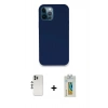 MARSİLYAN™- iPhone 12 Pro Kılıf Zirve Modern Özel Seri - Siyah Polymer Nano Ekran Koruyucu + Shine Kamera Lens - GS