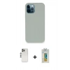 MARSİLYAN™- iPhone 12 Pro Kılıf Zirve Modern Özel Seri - Siyah Polymer Nano Ekran Koruyucu + Shine Kamera Lens - GS