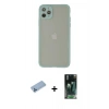 MARSİLYAN™- iPhone 12 Pro Max Kılıf Ahenk Çizgi Serisi - Şeffaf 360 Full Body Arka Koruyucu + Shine Kamera Lens Koruma Cam - MI