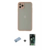 MARSİLYAN™- iPhone 12 Pro Max Kılıf Ahenk Çizgi Serisi - Şeffaf 360 Full Body Arka Koruyucu + Shine Kamera Lens Koruma Cam - MI