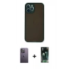 MARSİLYAN™- iPhone 12 Pro Max Kılıf Ahenk Çizgi Serisi - Şeffaf 360 Full Body Arka Koruyucu + Neon Fosforlu Kamera Lens - BZ
