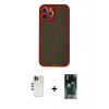MARSİLYAN™- iPhone 12 Pro Max Kılıf Ahenk Çizgi Serisi - Şeffaf 360 Full Body Arka Koruyucu + Shine Kamera Lens - GD