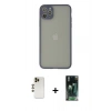 MARSİLYAN™- iPhone 12 Pro Max Kılıf Ahenk Çizgi Serisi - Şeffaf 360 Full Body Arka Koruyucu + Shine Kamera Lens - GD