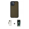 MARSİLYAN™- iPhone 12 Pro Max Kılıf Ahenk Çizgi Serisi - Şeffaf 360 Full Body Arka Koruyucu + Shine Kamera Lens - GD
