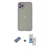 MARSİLYAN™- iPhone 12 Pro Max Kılıf Ahenk Çizgi Serisi - Şeffaf Royal Nano Ekran Koruyucu + Metal Kamera Lens Koruma Cam - GD