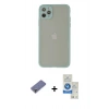 MARSİLYAN™- iPhone 12 Pro Max Kılıf Ahenk Çizgi Serisi - Şeffaf Royal Nano Ekran Koruyucu + Metal Kamera Lens Koruma Cam - GD