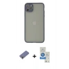 MARSİLYAN™- iPhone 12 Pro Max Kılıf Ahenk Çizgi Serisi - Şeffaf Royal Nano Ekran Koruyucu + Metal Kamera Lens Koruma Cam - GD