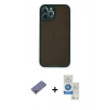 MARSİLYAN™- iPhone 12 Pro Max Kılıf Ahenk Çizgi Serisi - Şeffaf Royal Nano Ekran Koruyucu + Metal Kamera Lens Koruma Cam - GD