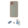 MARSİLYAN™- iPhone 12 Pro Max Kılıf Ahenk Çizgi Serisi - Şeffaf Royal Nano Ekran Koruyucu + Shine Kamera Lens Koruma Cam - GD