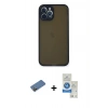 MARSİLYAN™- iPhone 12 Pro Max Kılıf Ahenk Çizgi Serisi - Şeffaf Royal Nano Ekran Koruyucu + Shine Kamera Lens Koruma Cam - GD