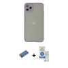 MARSİLYAN™- iPhone 12 Pro Max Kılıf Ahenk Çizgi Serisi - Şeffaf Royal Nano Ekran Koruyucu + Shine Kamera Lens Koruma Cam - GD