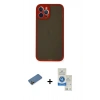 MARSİLYAN™- iPhone 12 Pro Max Kılıf Ahenk Çizgi Serisi - Şeffaf Royal Nano Ekran Koruyucu + Shine Kamera Lens Koruma Cam - GD