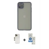 MARSİLYAN™- iPhone 12 Pro Max Kılıf Ahenk Çizgi Serisi - Şeffaf Royal Nano Ekran Koruyucu + Shine Kamera Lens - GD