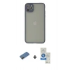 MARSİLYAN™- iPhone 12 Pro Max Kılıf Ahenk Çizgi Serisi - Şeffaf Royal Nano Ekran Koruyucu + Shine Kamera Lens Koruma Cam - GD