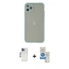 MARSİLYAN™- iPhone 12 Pro Max Kılıf Ahenk Çizgi Serisi - Şeffaf Royal Nano Ekran Koruyucu + Shine Kamera Lens - LT