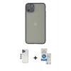 MARSİLYAN™- iPhone 12 Pro Max Kılıf Ahenk Çizgi Serisi - Şeffaf Royal Nano Ekran Koruyucu + Shine Kamera Lens - LT