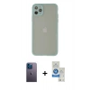 MARSİLYAN™- iPhone 12 Pro Max Kılıf Ahenk Çizgi Serisi - Şeffaf Royal Nano Ekran Koruyucu + Neon Fosforlu Kamera Lens - MI