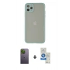 MARSİLYAN™- iPhone 12 Pro Max Kılıf Ahenk Çizgi Serisi - Şeffaf Royal Nano Ekran Koruyucu + Neon Fosforlu Kamera Lens - YL