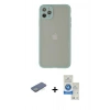 MARSİLYAN™- iPhone 12 Pro Max Kılıf Ahenk Çizgi Serisi - Şeffaf Royal Nano Ekran Koruyucu + Renkli Kamera Lens Koruma Cam - YL