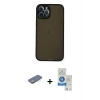 MARSİLYAN™- iPhone 12 Pro Max Kılıf Ahenk Çizgi Serisi - Şeffaf Royal Nano Ekran Koruyucu + Renkli Kamera Lens Koruma Cam - YL