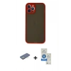 MARSİLYAN™- iPhone 12 Pro Max Kılıf Ahenk Çizgi Serisi - Şeffaf Royal Nano Ekran Koruyucu + Renkli Kamera Lens Koruma Cam - YL