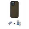 MARSİLYAN™- iPhone 12 Pro Max Kılıf Ahenk Çizgi Serisi - Şeffaf Royal Nano Ekran Koruyucu + Shine Kamera Lens Koruma Cam - PE