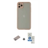 MARSİLYAN™- iPhone 12 Pro Max Kılıf Ahenk Çizgi Serisi - Şeffaf Royal Nano Ekran Koruyucu + Shine Kamera Lens Koruma Cam - SABE