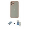 MARSİLYAN™- iPhone 12 Pro Max Kılıf Ahenk Çizgi Serisi - Şeffaf Royal Nano Ekran Koruyucu + Shine Kamera Lens Koruma Cam - GI