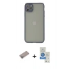 MARSİLYAN™- iPhone 12 Pro Max Kılıf Ahenk Çizgi Serisi - Şeffaf Royal Nano Ekran Koruyucu + Shine Kamera Lens Koruma Cam - SABE