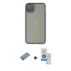 MARSİLYAN™- iPhone 12 Pro Max Kılıf Ahenk Çizgi Serisi - Şeffaf Royal Nano Ekran Koruyucu + Shine Kamera Lens Koruma Cam - GS