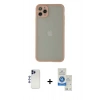 MARSİLYAN™- iPhone 12 Pro Max Kılıf Ahenk Çizgi Serisi - Şeffaf Royal Nano Ekran Koruyucu + Shine Kamera Lens - LT