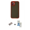 MARSİLYAN™- iPhone 12 Pro Max Kılıf Ahenk Çizgi Serisi - Şeffaf Royal Nano Ekran Koruyucu + Shine Kamera Lens Koruma Cam - SABE