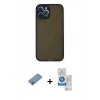 MARSİLYAN™- iPhone 12 Pro Max Kılıf Ahenk Çizgi Serisi - Şeffaf Royal Nano Ekran Koruyucu + Shine Kamera Lens Koruma Cam - GI
