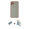 MARSİLYAN™- iPhone 12 Pro Max Kılıf Ahenk Çizgi Serisi - Şeffaf Royal Nano Ekran Koruyucu + Shine Kamera Lens Koruma Cam - SH