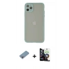 MARSİLYAN™- iPhone 12 Pro Max Kılıf Ahenk Çizgi Serisi - Şeffaf Temperli Cam Ekran Koruyucu + Shine Kamera Lens Koruma Cam - GI