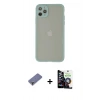 MARSİLYAN™- iPhone 12 Pro Max Kılıf Ahenk Çizgi Serisi - Şeffaf Temperli Cam Ekran Koruyucu + Metal Kamera Lens Koruma Cam - GD