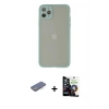 MARSİLYAN™- iPhone 12 Pro Max Kılıf Ahenk Çizgi Serisi - Şeffaf Temperli Cam Ekran Koruyucu + Renkli Kamera Lens Koruma Cam - MI