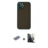MARSİLYAN™- iPhone 12 Pro Max Kılıf Ahenk Çizgi Serisi - Şeffaf Temperli Cam Ekran Koruyucu + Renkli Kamera Lens Koruma Cam - MI