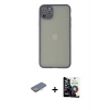 MARSİLYAN™- iPhone 12 Pro Max Kılıf Ahenk Çizgi Serisi - Şeffaf Temperli Cam Ekran Koruyucu + Renkli Kamera Lens Koruma Cam - SI