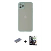 MARSİLYAN™- iPhone 12 Pro Max Kılıf Ahenk Çizgi Serisi - Şeffaf Temperli Cam Ekran Koruyucu + Renkli Kamera Lens Koruma Cam - SI
