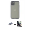 MARSİLYAN™- iPhone 12 Pro Max Kılıf Ahenk Çizgi Serisi - Şeffaf Temperli Cam Ekran Koruyucu + Renkli Kamera Lens Koruma Cam - MI