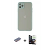 MARSİLYAN™- iPhone 12 Pro Max Kılıf Ahenk Çizgi Serisi - Şeffaf Temperli Cam Ekran Koruyucu + Renkli Kamera Lens Koruma Cam - TU
