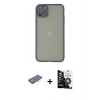 MARSİLYAN™- iPhone 12 Pro Max Kılıf Ahenk Çizgi Serisi - Şeffaf Temperli Cam Ekran Koruyucu + Renkli Kamera Lens Koruma Cam - TU