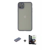 MARSİLYAN™- iPhone 12 Pro Max Kılıf Ahenk Çizgi Serisi - Şeffaf Temperli Cam Ekran Koruyucu + Renkli Kamera Lens Koruma Cam - PE