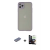MARSİLYAN™- iPhone 12 Pro Max Kılıf Ahenk Çizgi Serisi - Şeffaf Temperli Cam Ekran Koruyucu + Renkli Kamera Lens Koruma Cam - MI