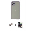MARSİLYAN™- iPhone 12 Pro Max Kılıf Ahenk Çizgi Serisi - Şeffaf Temperli Cam Ekran Koruyucu + Shine Kamera Lens Koruma Cam - SABE